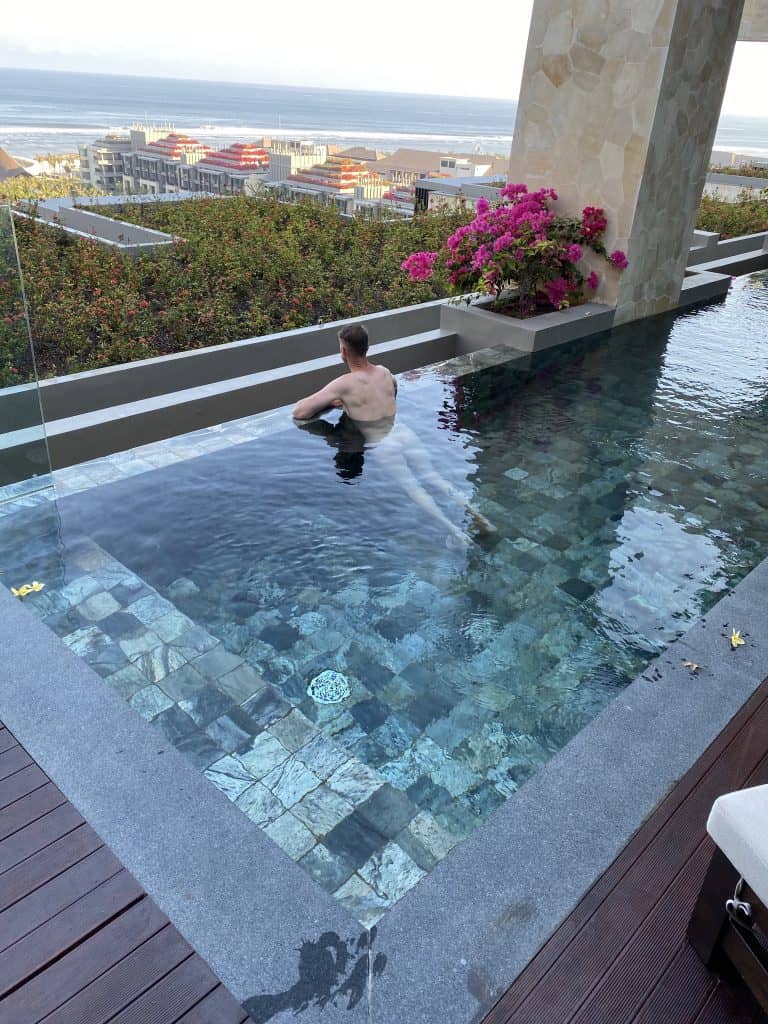 View from the private pool to the beach