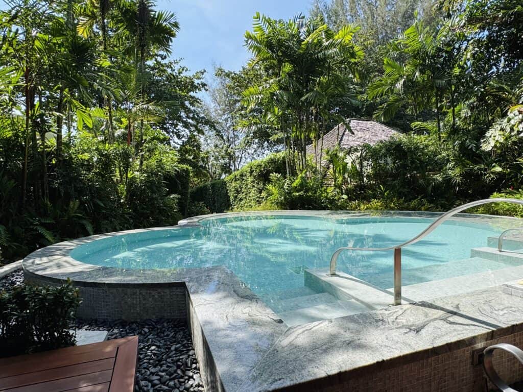 Private pool at Phulay Bay Ritz-Carlton Reserve villa.