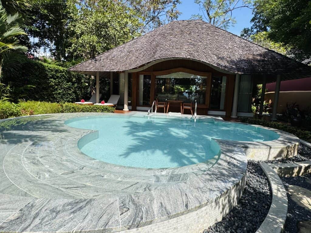 Luxury private villa with large infinity pool in Phulay Bay Ritz-Carlton Reserve.