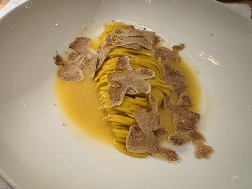 Fresh pasta with truffle at the Four Seasons Bangkok restaurant