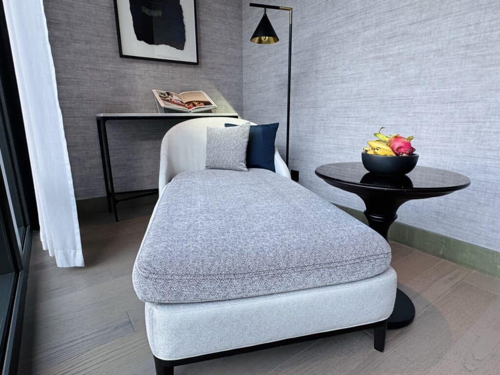 Elegant relaxation corner in a luxury suite at Four Seasons Bangkok