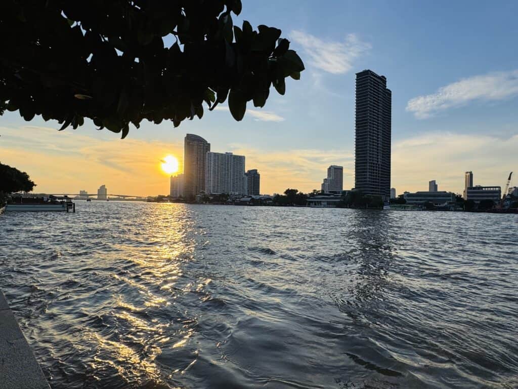 Sunset on the Chao Phraya River at Four Seasons Bangkok